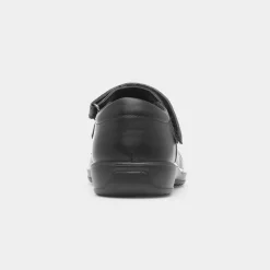 Walkright Olive Girls Black School Shoe