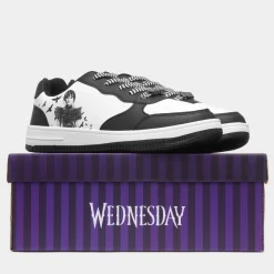 Wednesday Kids Black & White Casual Shoe