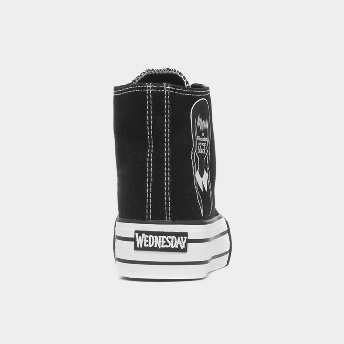 Wednesday Kids Black Platform Canvas Shoe