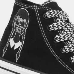 Wednesday Kids Black Platform Canvas Shoe