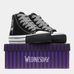 Wednesday Kids Black Platform Canvas Shoe