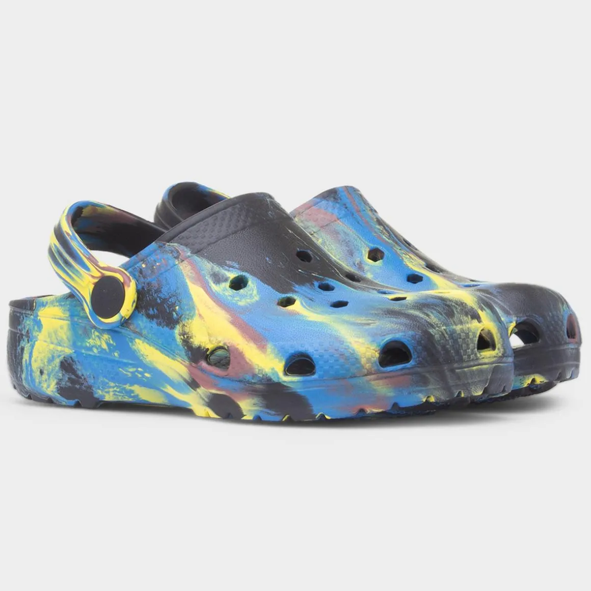 Whitby Boys Black Multi Marble EVA Clog