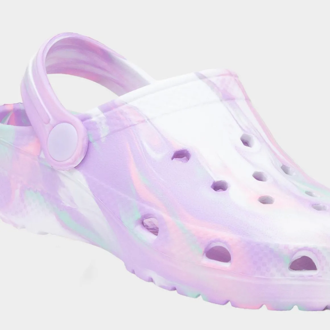 Whitby Girls White Multi Marble EVA Clog