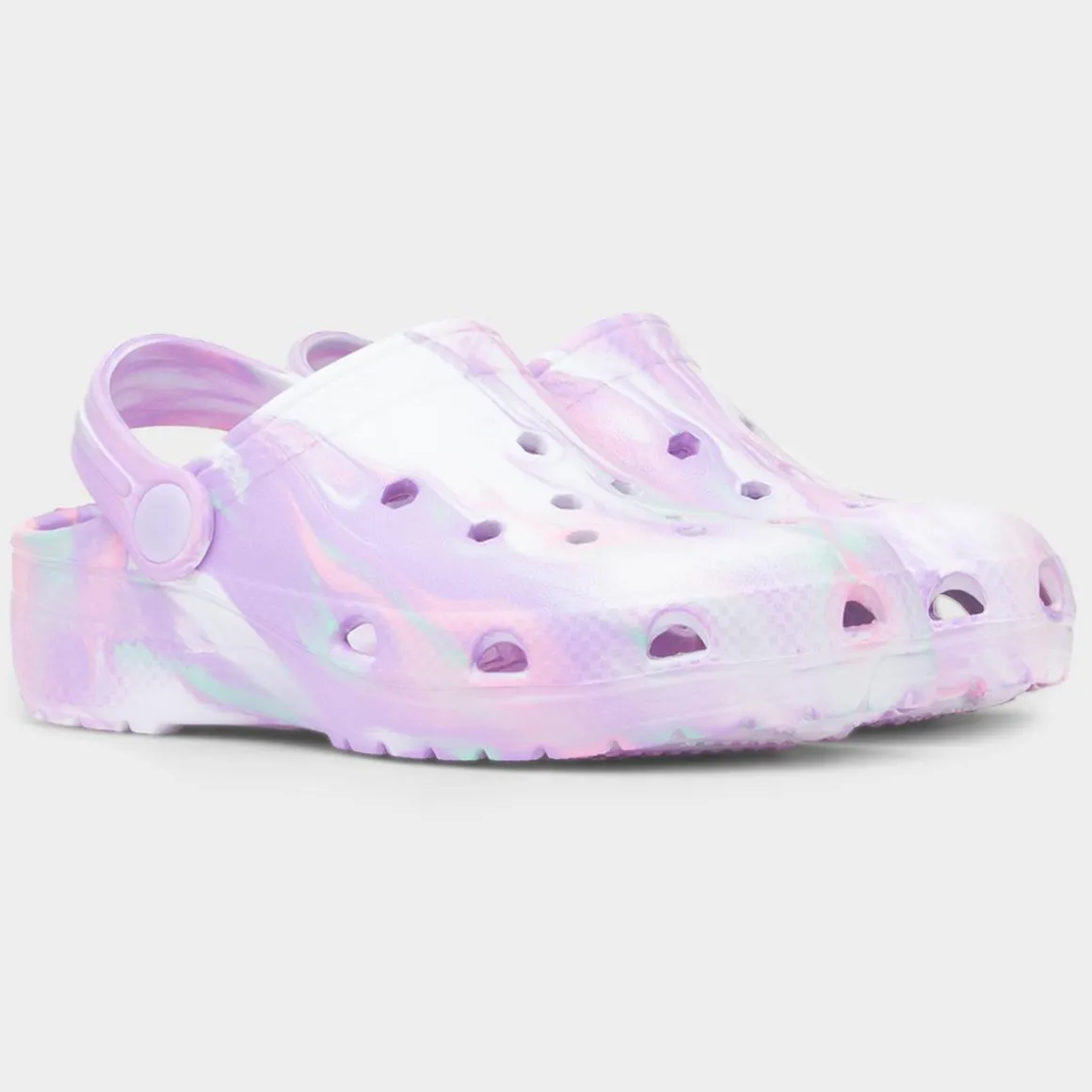 Whitby Girls White Multi Marble EVA Clog