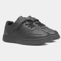 XL Aire Kids Black Easy Fasten Trainer