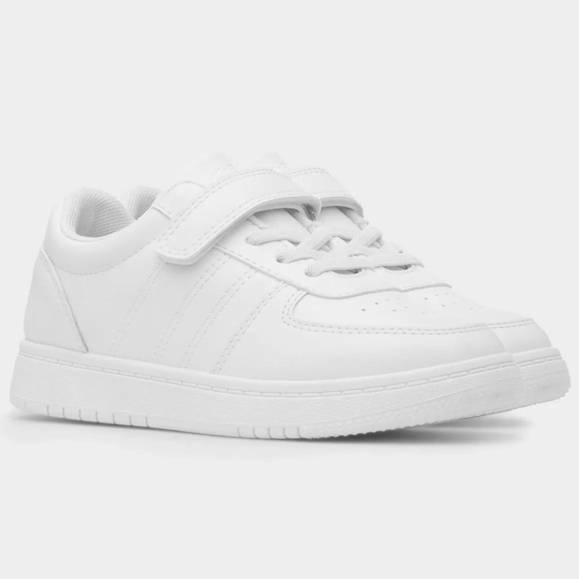 XL Aire Kids White Easy Fasten Trainer