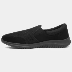 XL Barney Mens Black Slip On Shoe