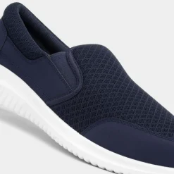 XL Barney Mens Blue Mesh Slip On Casual Trainer