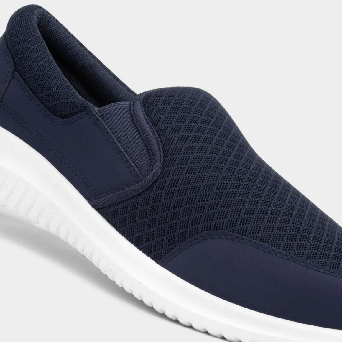 XL Barney Mens Blue Mesh Slip On Casual Trainer