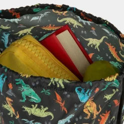 XL Dawley Black Dinosaur Print Plimsoll Bag