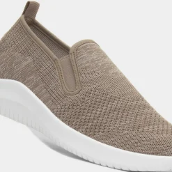 XL Elijah Mens Beige Slip On Canvas Shoe