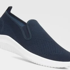 XL Elijah Mens Navy Slip On Canvas Shoe