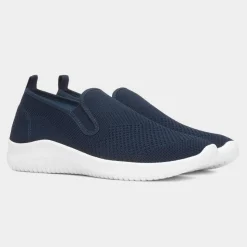 XL Elijah Mens Navy Slip On Canvas Shoe