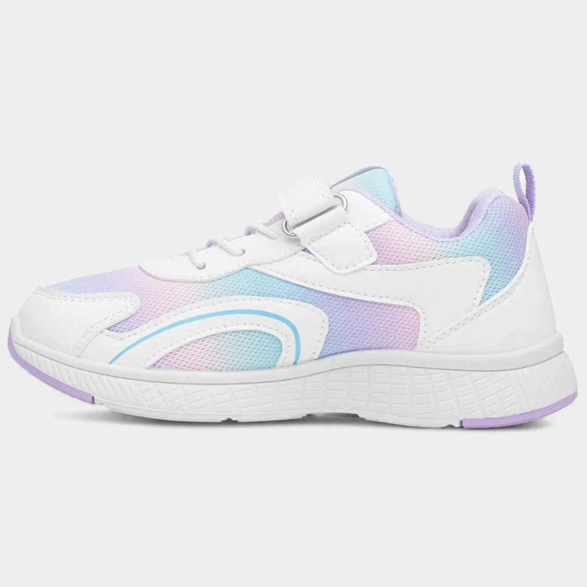 XL Flores Kids White & Lilac Easy Fasten Trainer