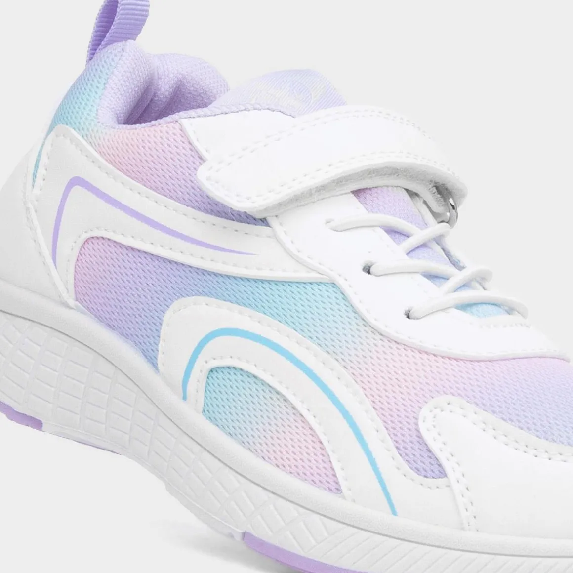 XL Flores Kids White & Lilac Easy Fasten Trainer