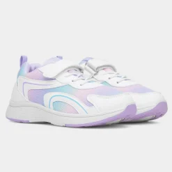 XL Flores Kids White & Lilac Easy Fasten Trainer