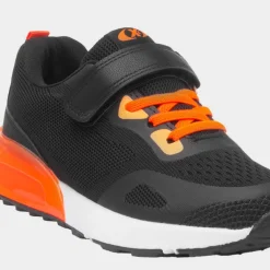 XL Gambia Kids Black & Orange Easy Fasten Trainer