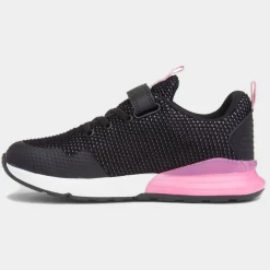XL Glenrock Kids Black & Pink Easy Fasten Trainer