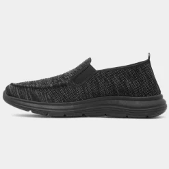 XL Harvey Mens Black Slip On Casual Shoe