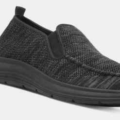 XL Harvey Mens Black Slip On Casual Shoe