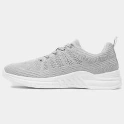 XL Ross Mens Grey Knitted Lace Up Trainer