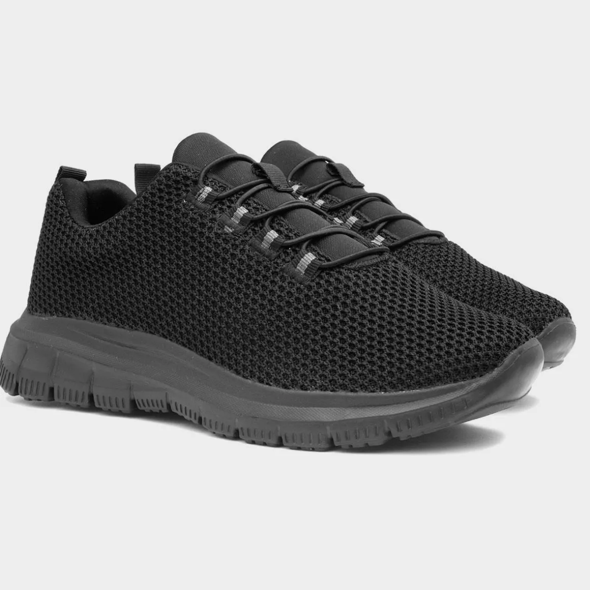 XL Tees Womens Black Elasticated Lace Trainer