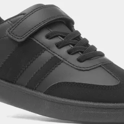 XL Timor Kids Black Easy Fasten Trainer
