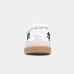 XL Timor Kids White & Black Easy Fasten Trainer