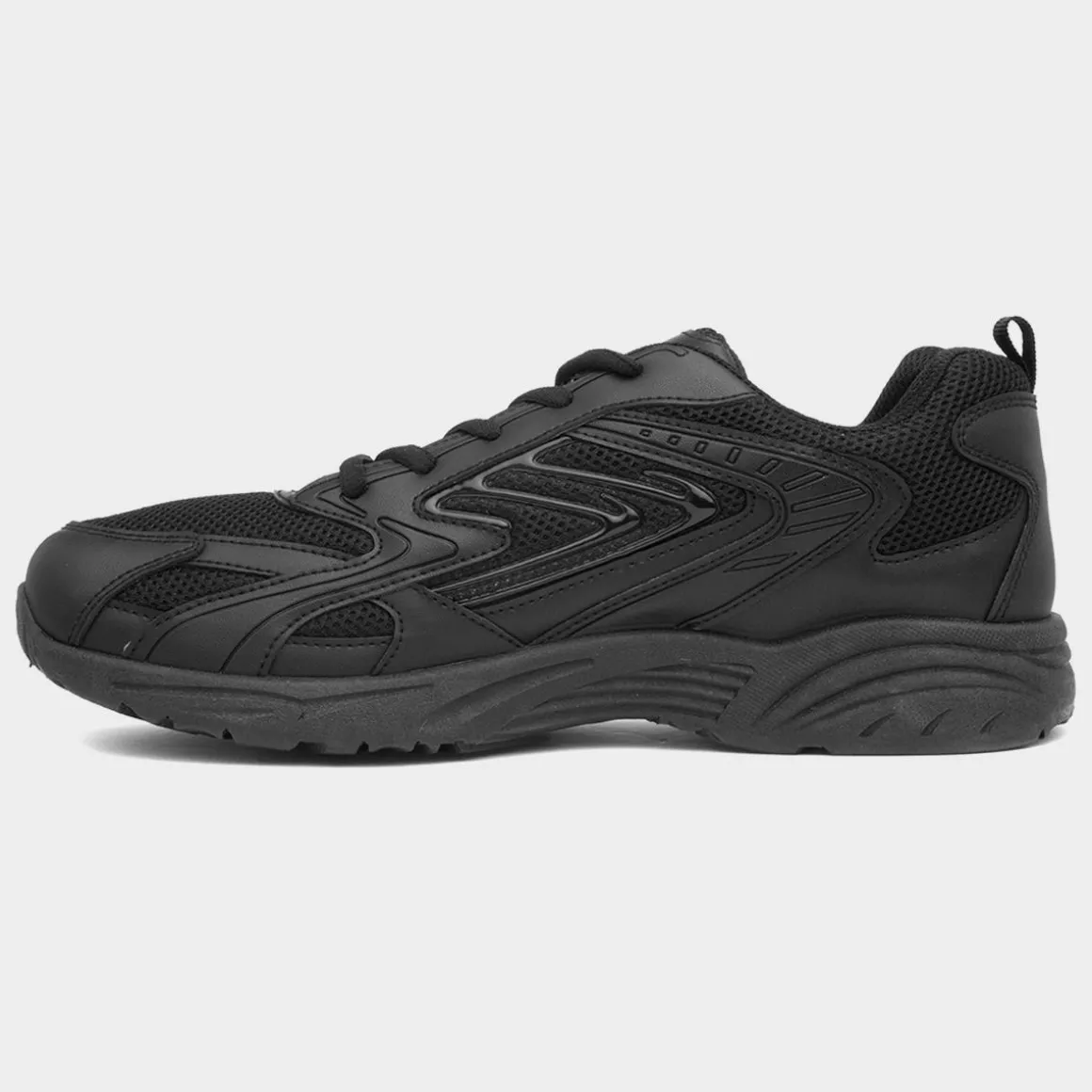 XL Weaver Mens Black Lace Up Trainer